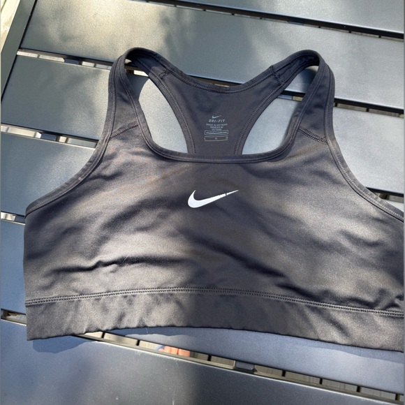 Nike Black Racerback Sports Bra, Size Large - Picture 1 of 4